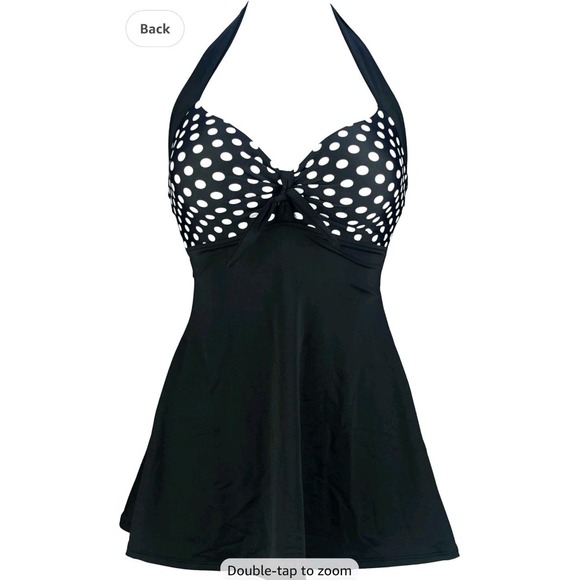 NWT $40 SZ 8 M COCOSHIP Vintage Sailor Pin Up Swim DRESS  Retro 1 PC POLKA‎ DOTS - Picture 1 of 5
